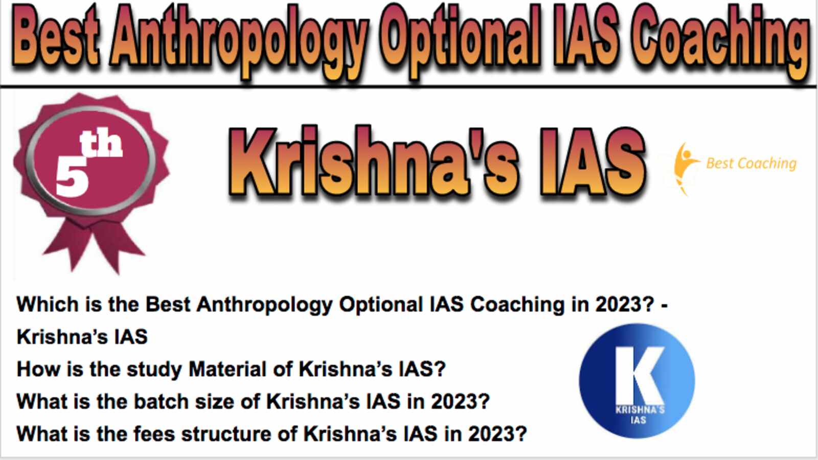 5th Best Anthropology Optional IAS Coaching 2023