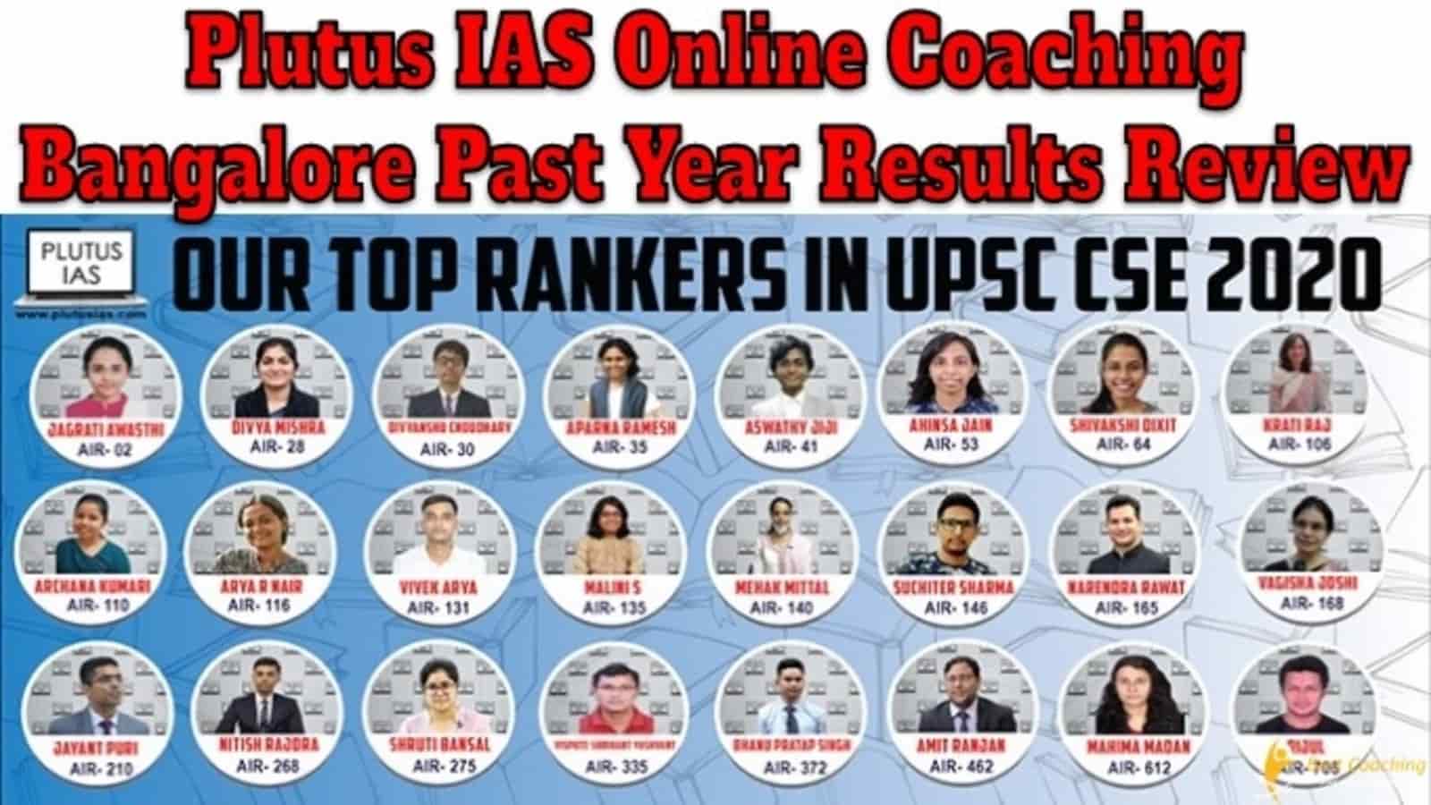 Plutus IAS Online Coaching Bangalore Past Year Result Review