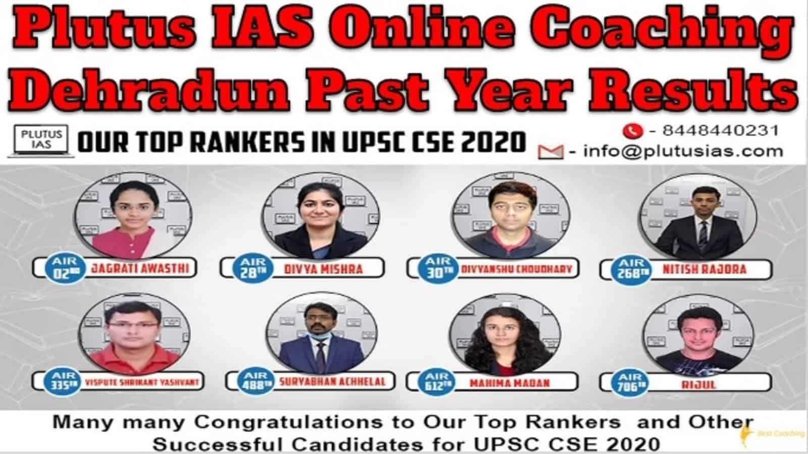 Plutus IAS Online Coaching Dehradun Past Year Result