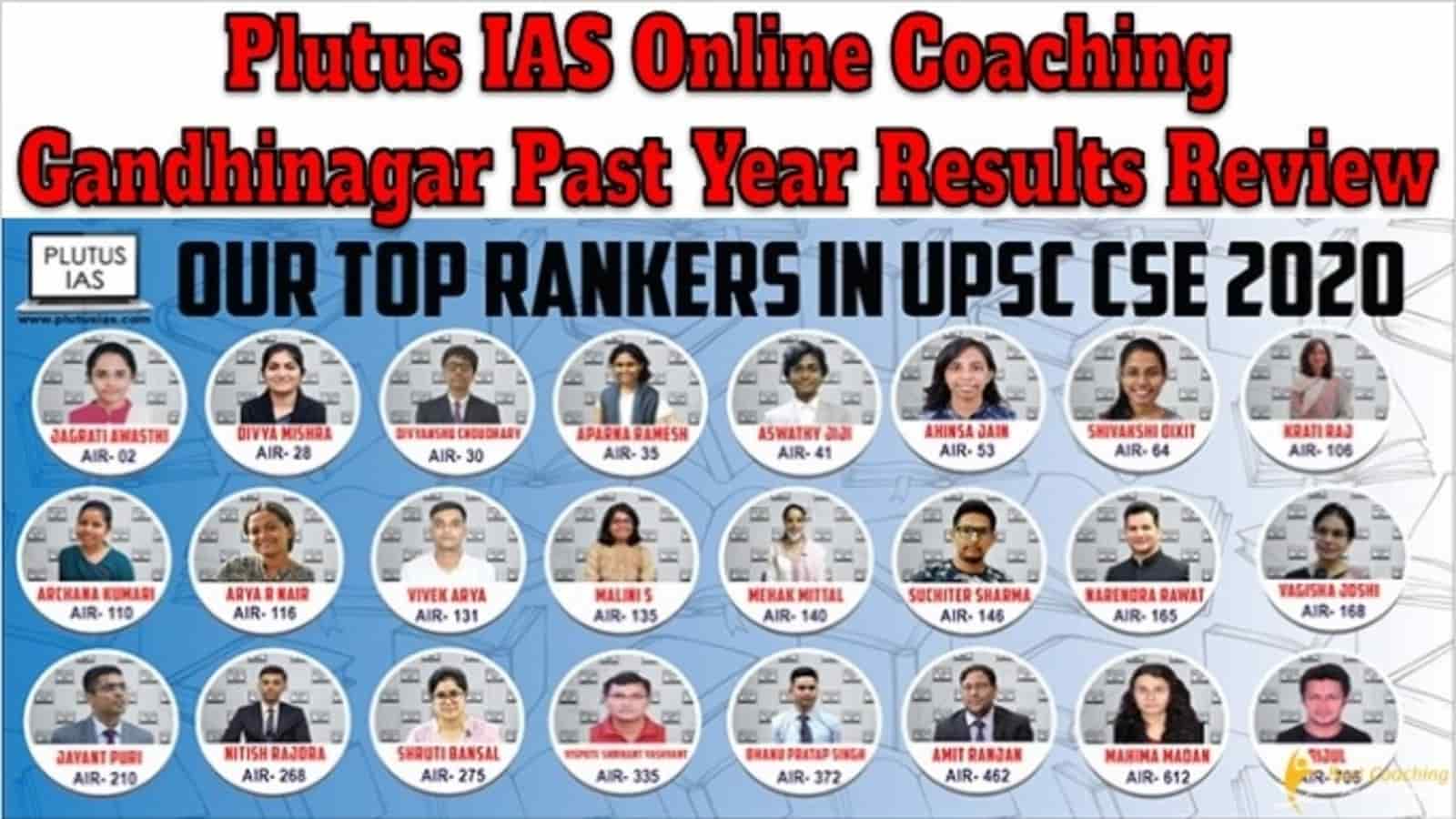 Plutus IAS Online Coaching Gandhinagar Past Year Results Review