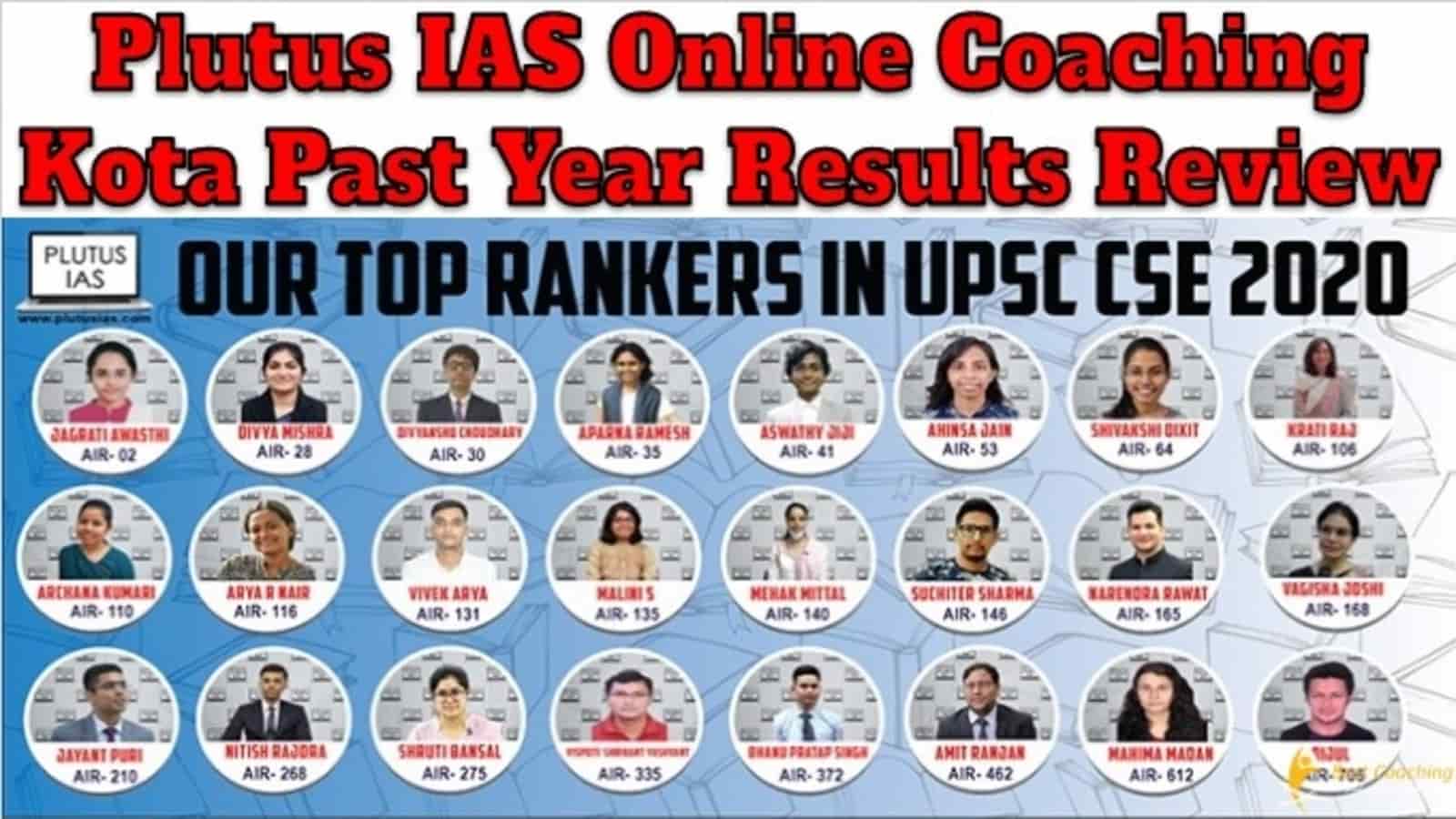 Plutus IAS Online Coaching Kota Past Year Results Review