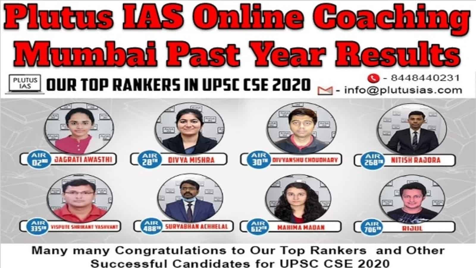 Plutus IAS Online Coaching Mumbai Past Year Results