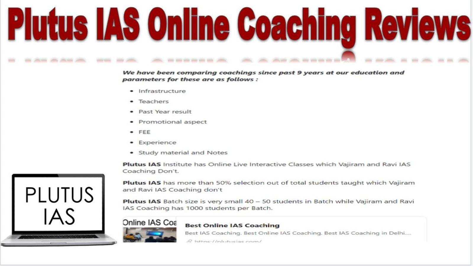 Review of Plutus IAS Online Coaching