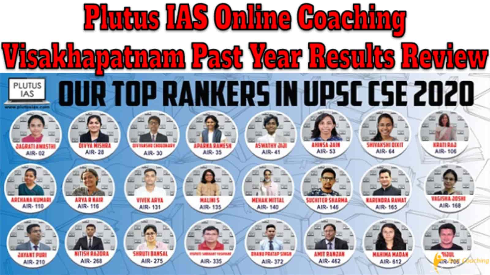 Plutus IAS Online Coaching Visakhapatnam Past Year Results Review