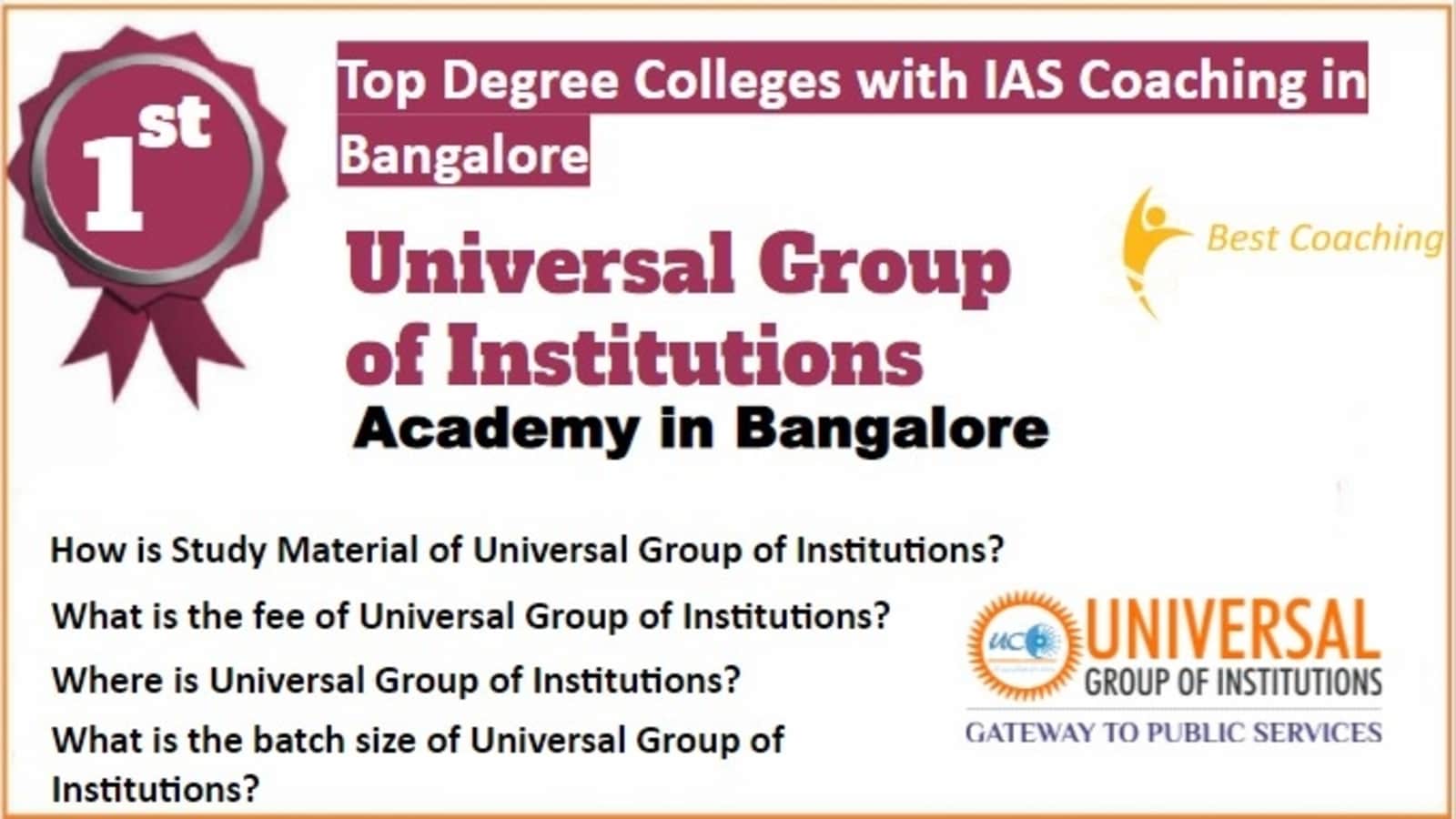 Rank 1 Best Degree Colleges with IAS Coaching in Bangalore