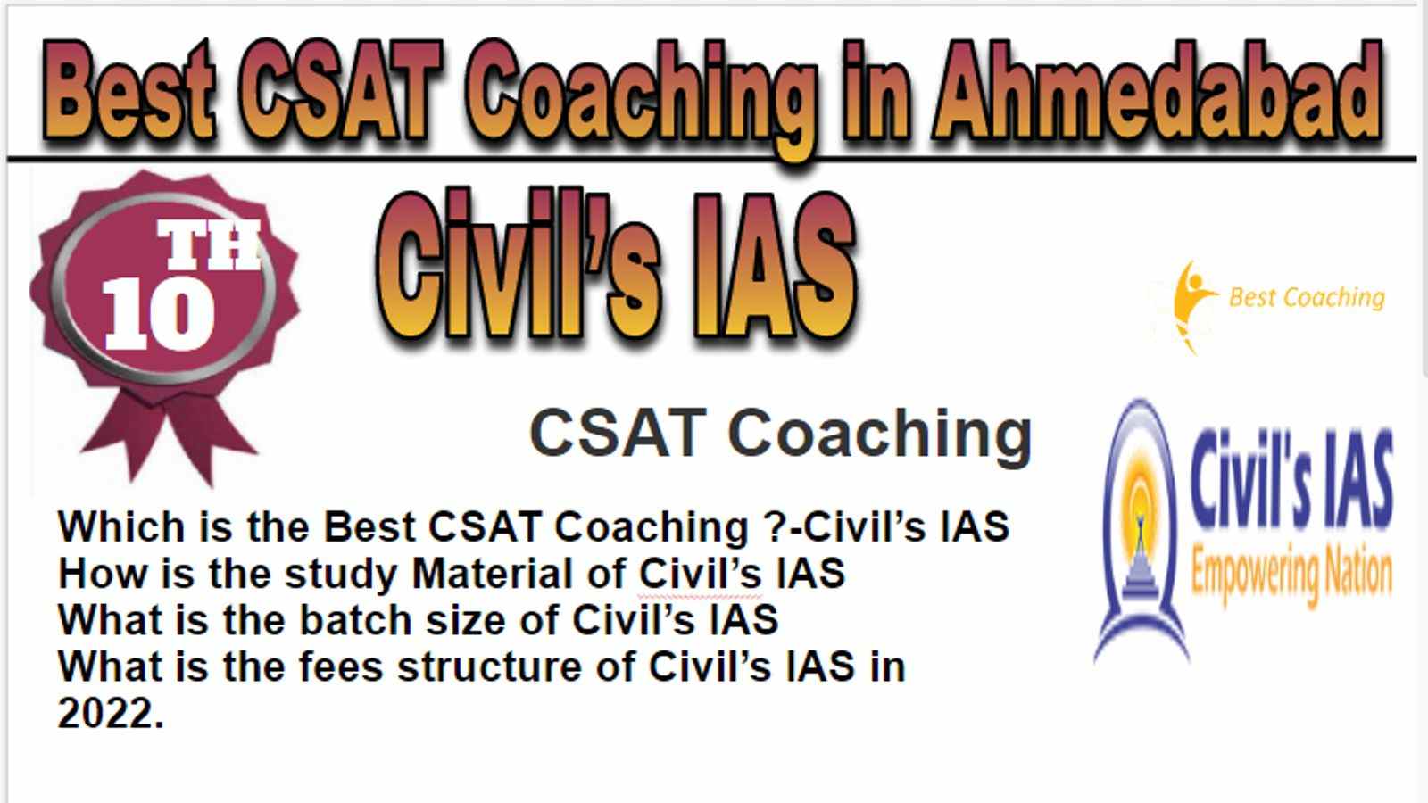 Rank 10 Best CSAT Coaching in Ahmedabad