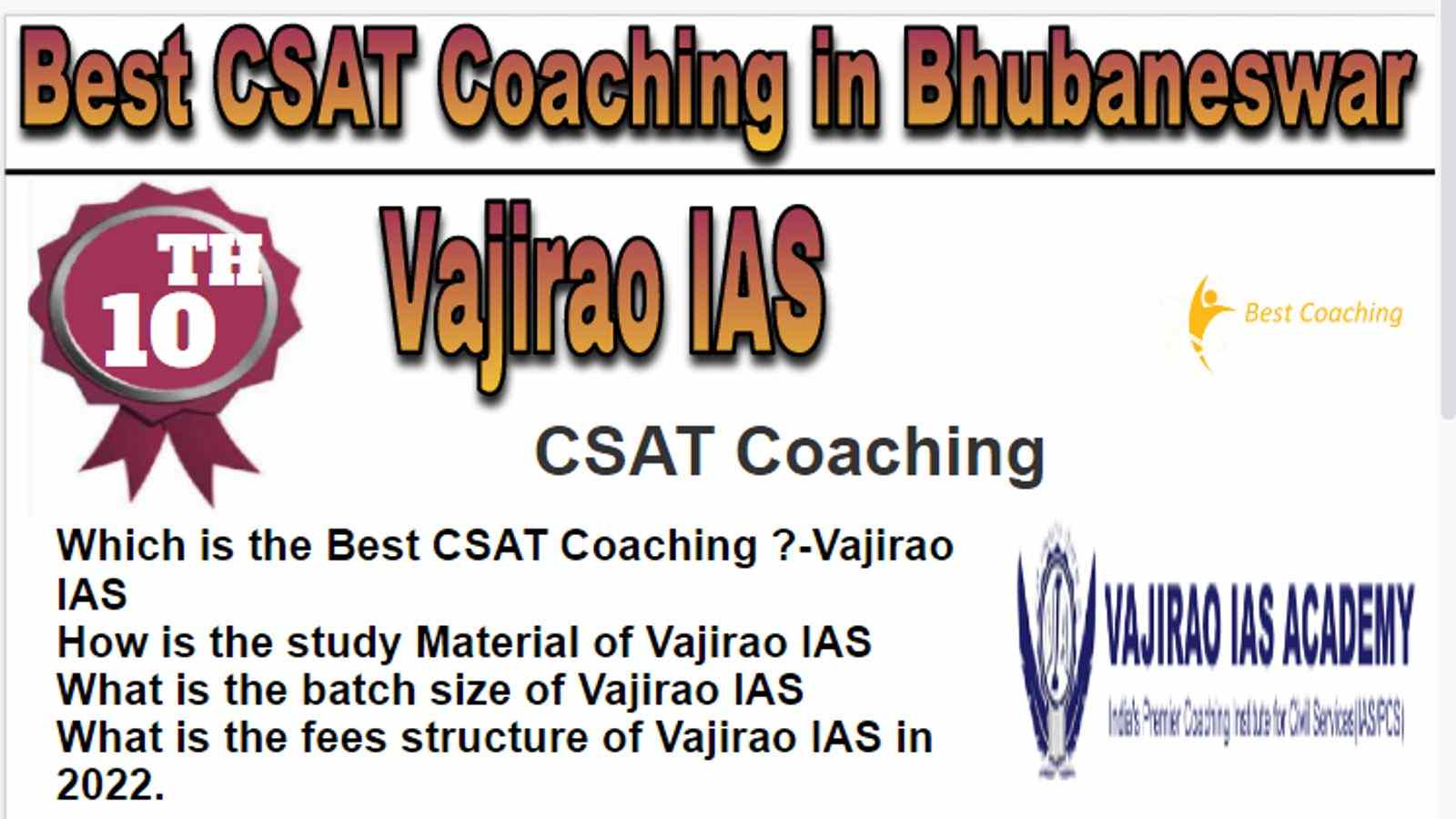 Rank 10 Best CSAT Coaching in Bhubaneswar