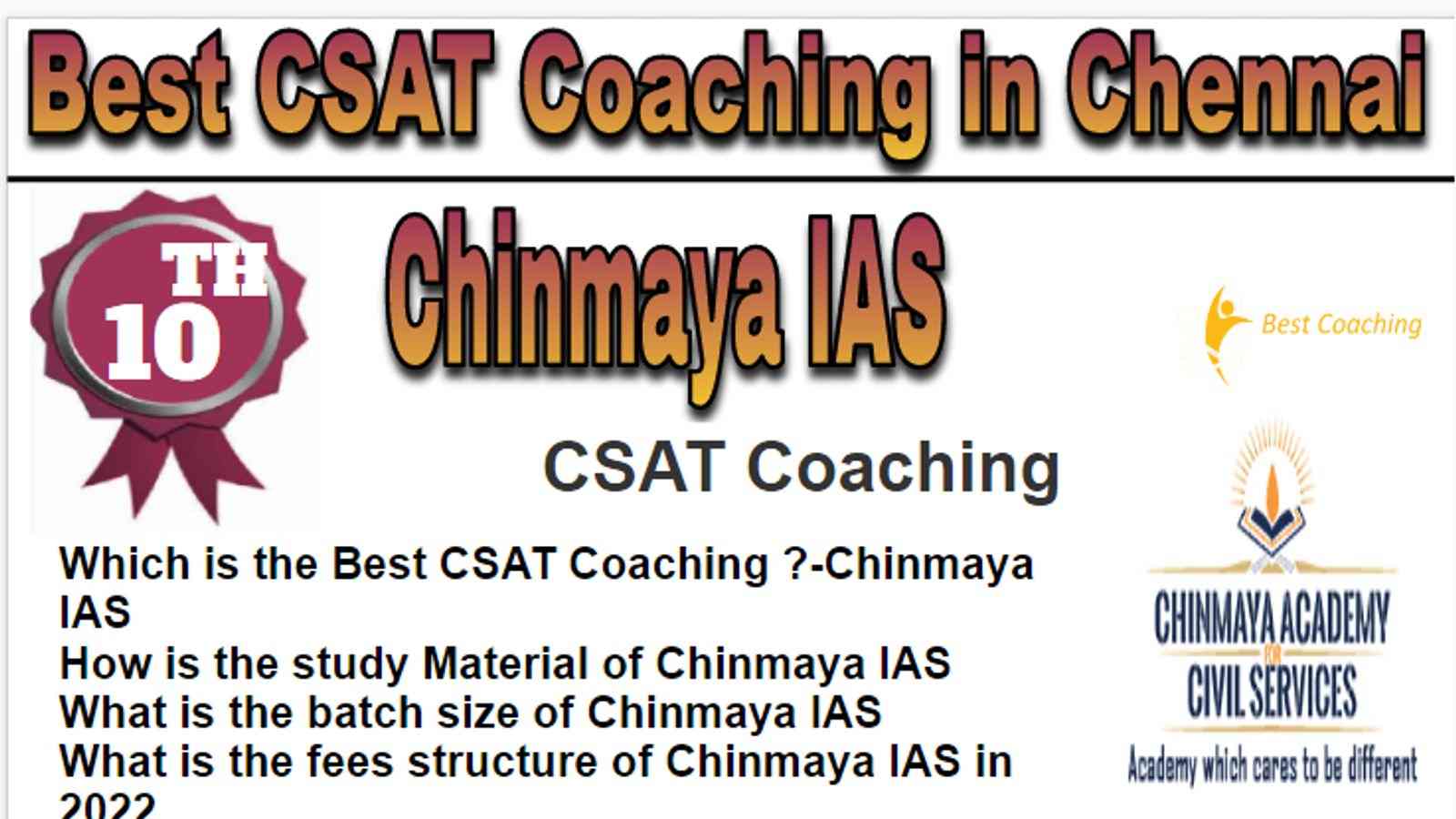 Rank 10 Best CSAT Coaching in Chennai