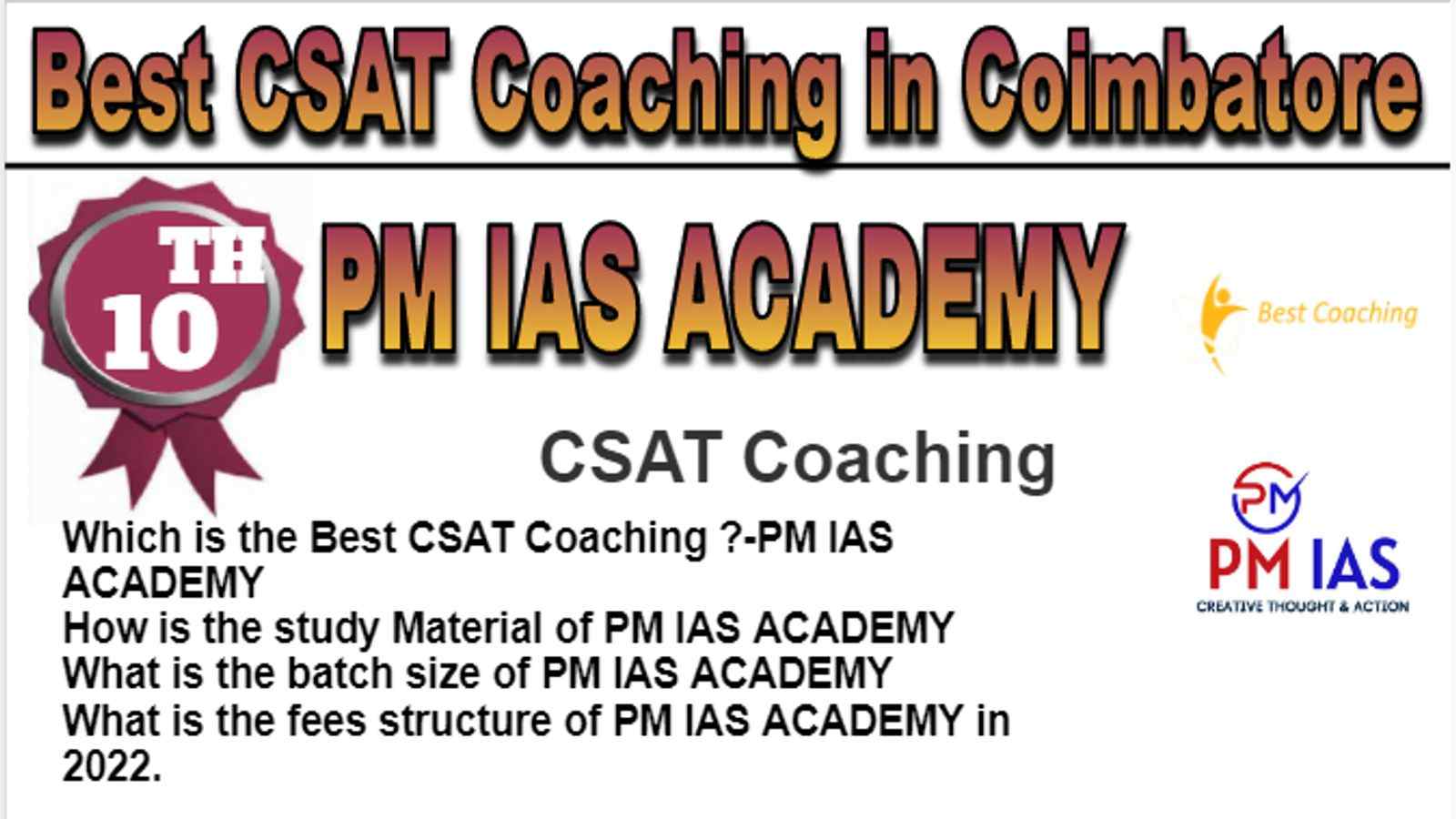 Rank 10 Best CSAT Coaching in Coimbatore
