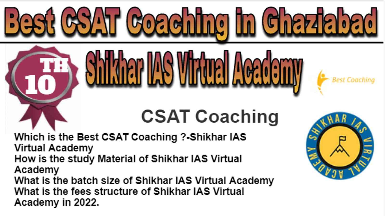 Rank 10 Best CSAT Coaching in Ghaziabad