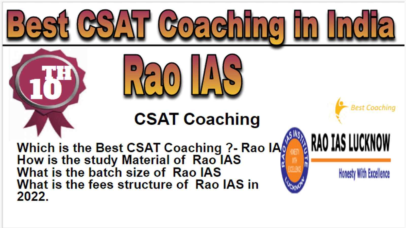 Rank 10 Best CSAT Coaching in India