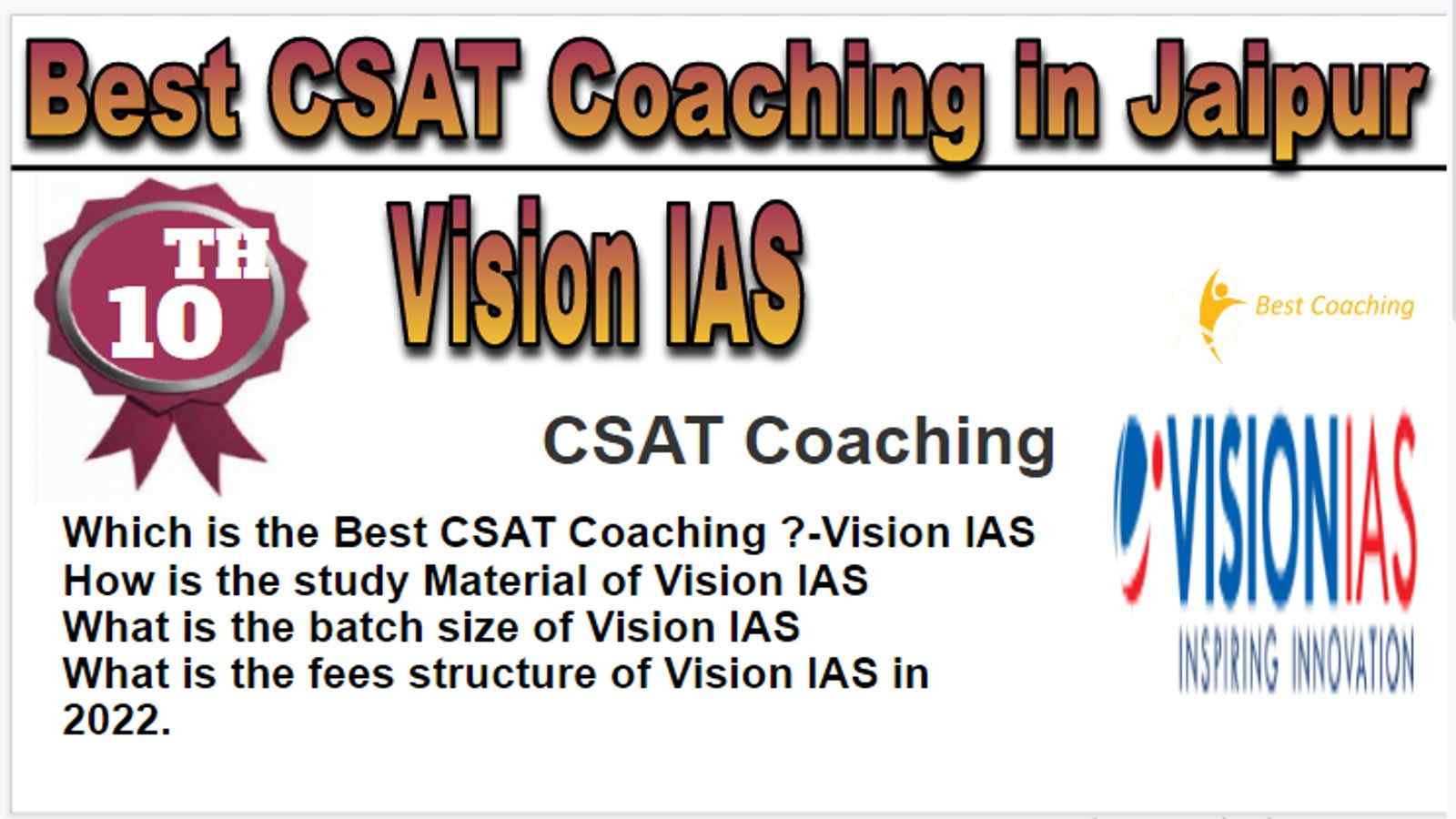 Rank 10 Best CSAT Coaching in Jaipur