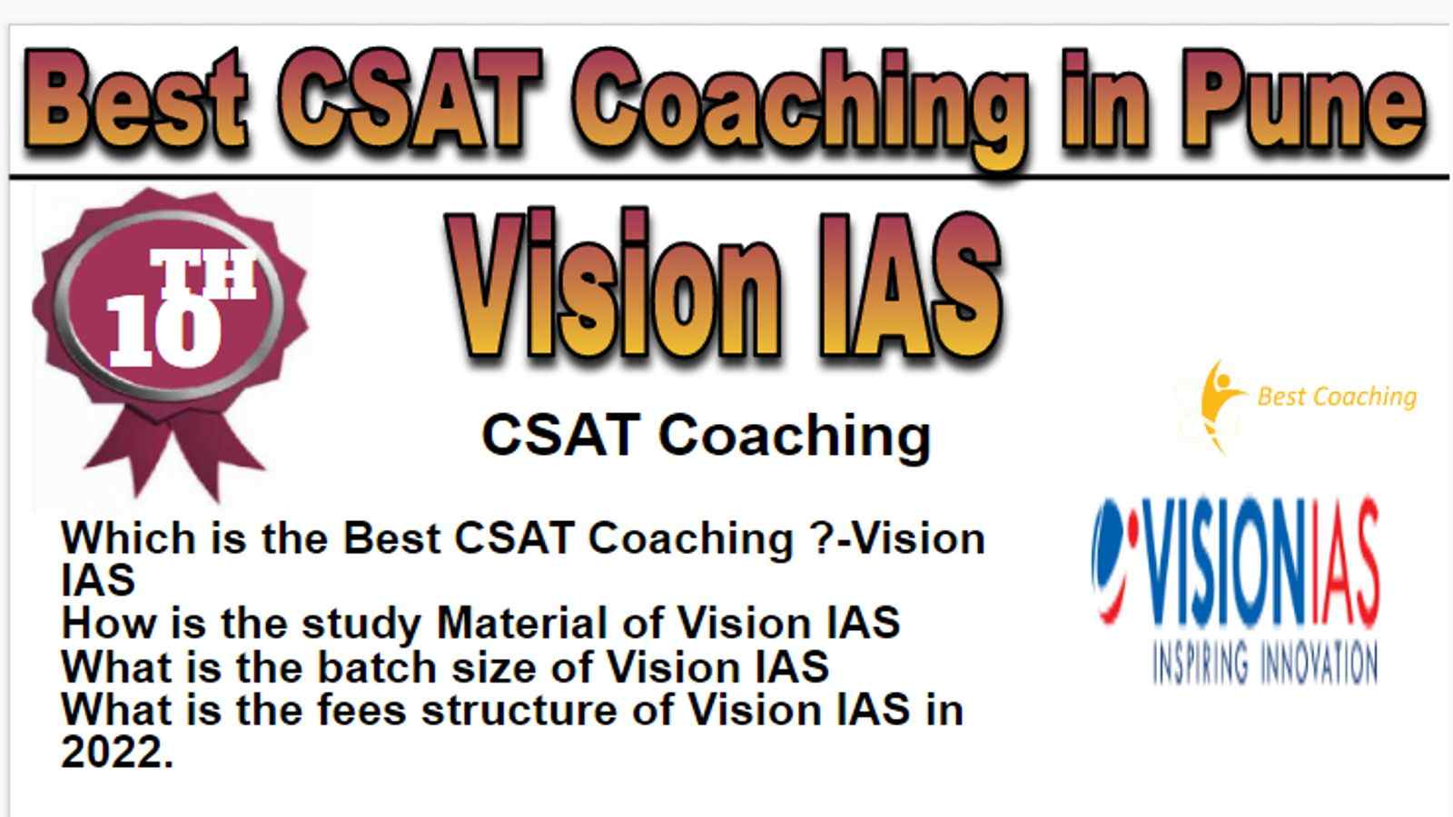 Rank 10 Best CSAT Coaching in Pune