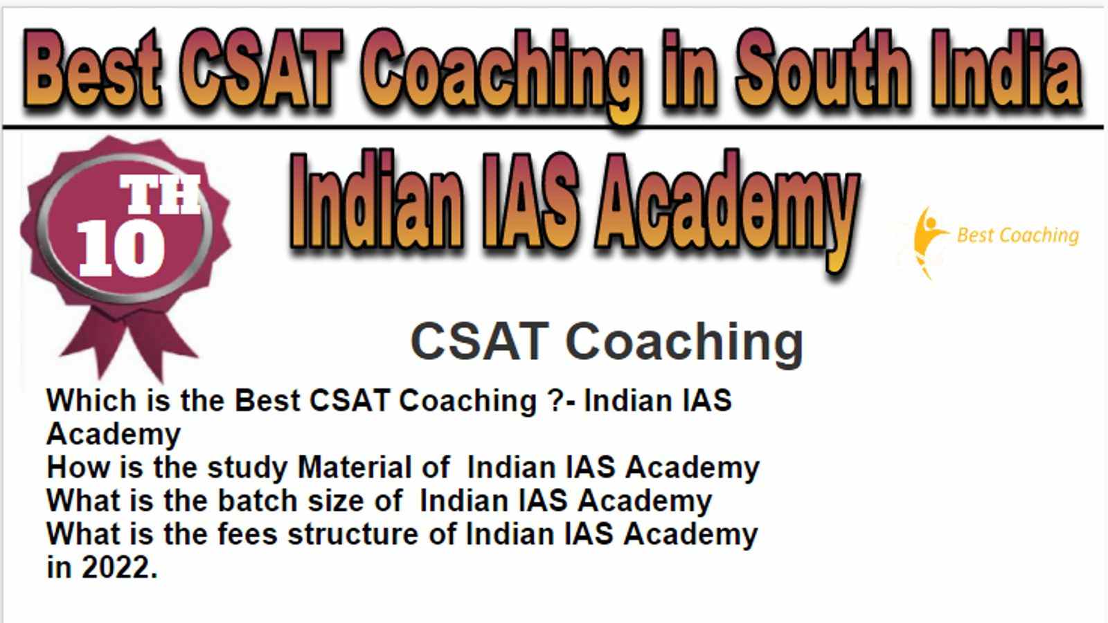 Rank 10 Best CSAT Coaching in South India