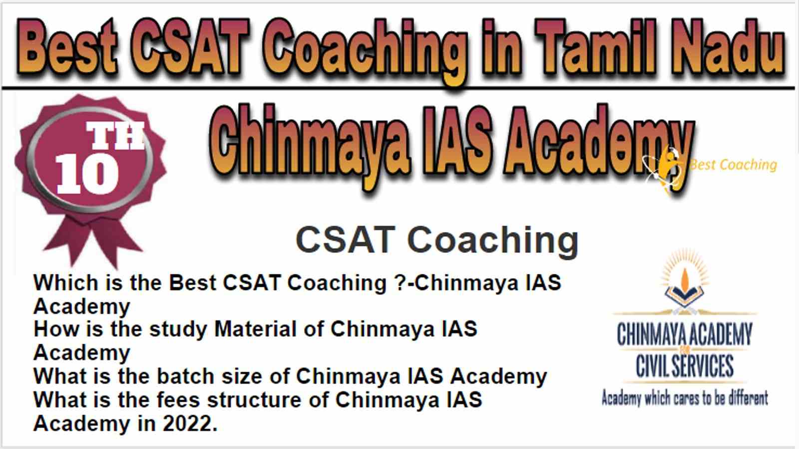 Rank 10 Best CSAT Coaching in Tamil Nadu