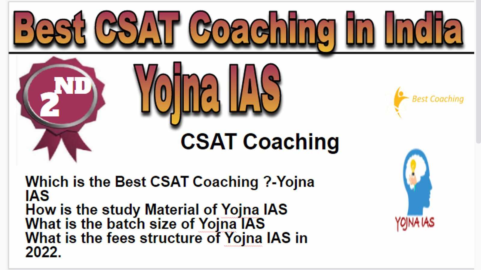 Rank 2 Best CSAT Coaching in India