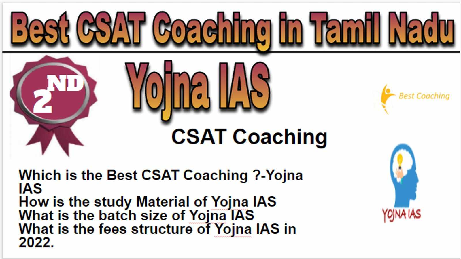 Rank 2 Best CSAT Coaching in Tamil Nadu