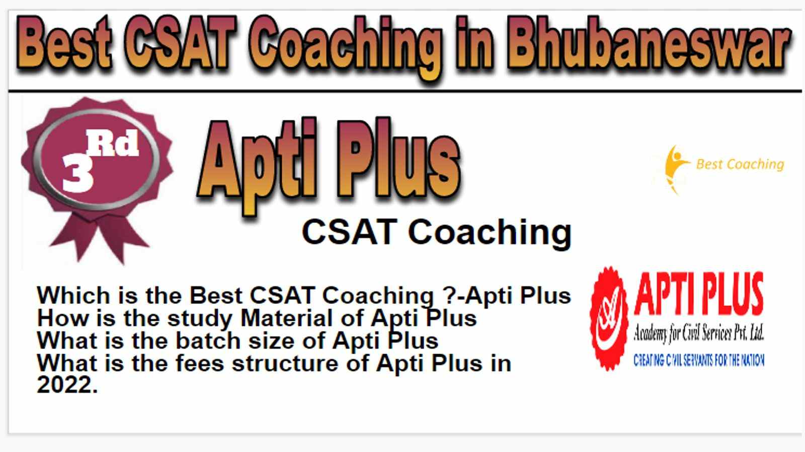 Rank 3 Best CSAT Coaching in Bhubaneswar
