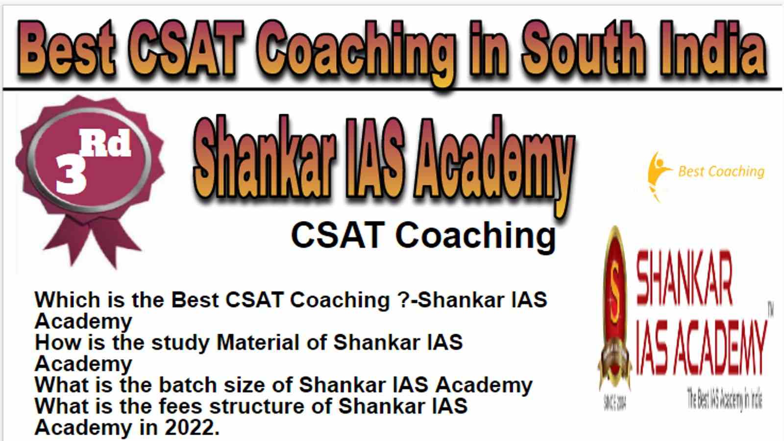 Rank 3 Best CSAT Coaching in South India