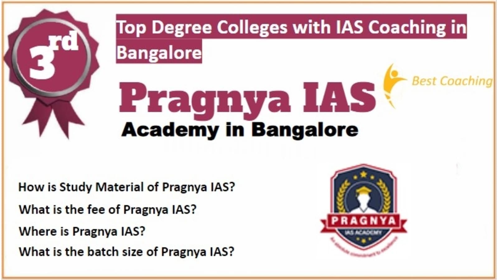 Rank 3 Best Degree Colleges with IAS Coaching in Bangalore