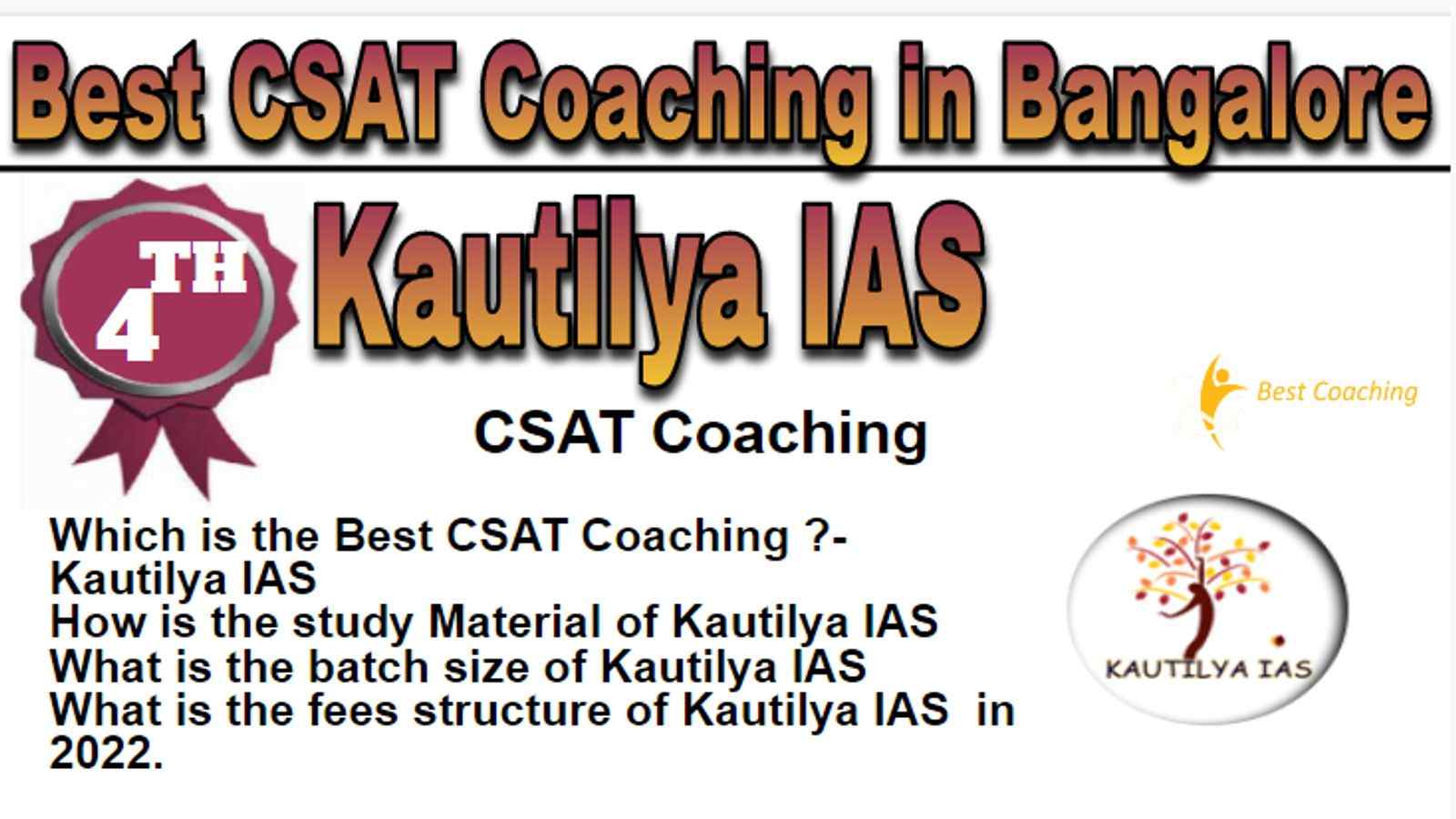 Rank 4 Best CSAT Coaching in Bangalore