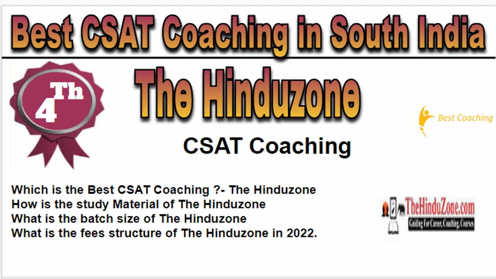 Rank 4 Best CSAT Coaching in South India