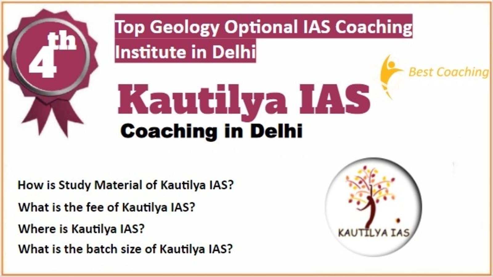 Rank 4 Best Geology Optional IAS Coaching in Delhi