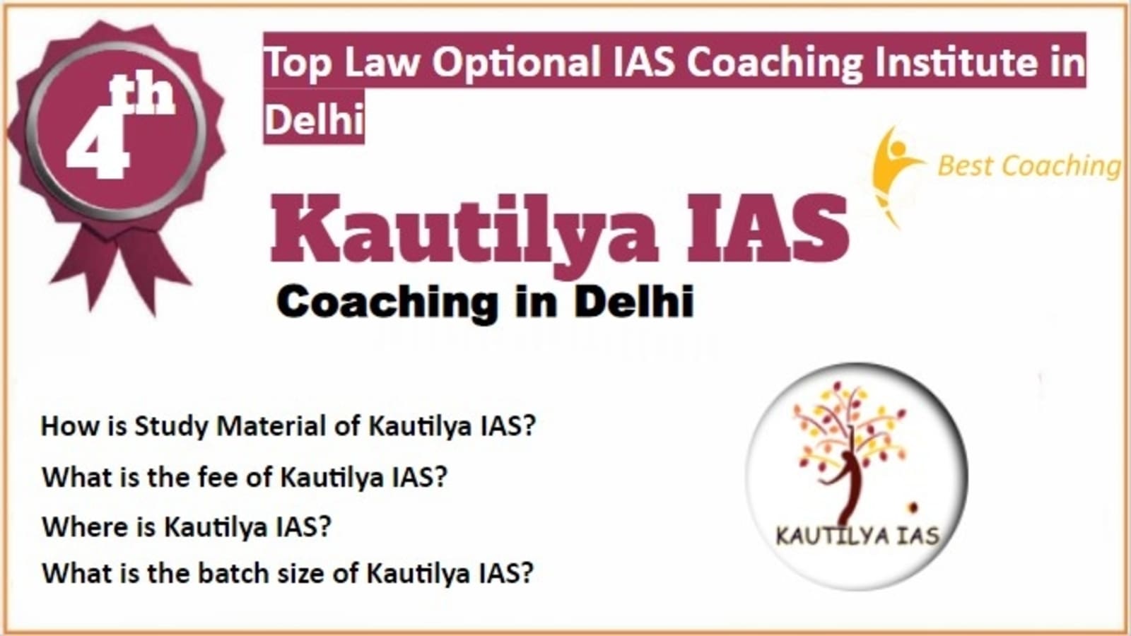 Rank 4 Best Law Optional IAS Coaching in Delhi