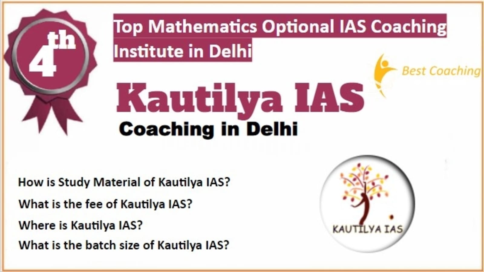 Rank 4 Best Mathematics Optional IAS Coaching in Delhi