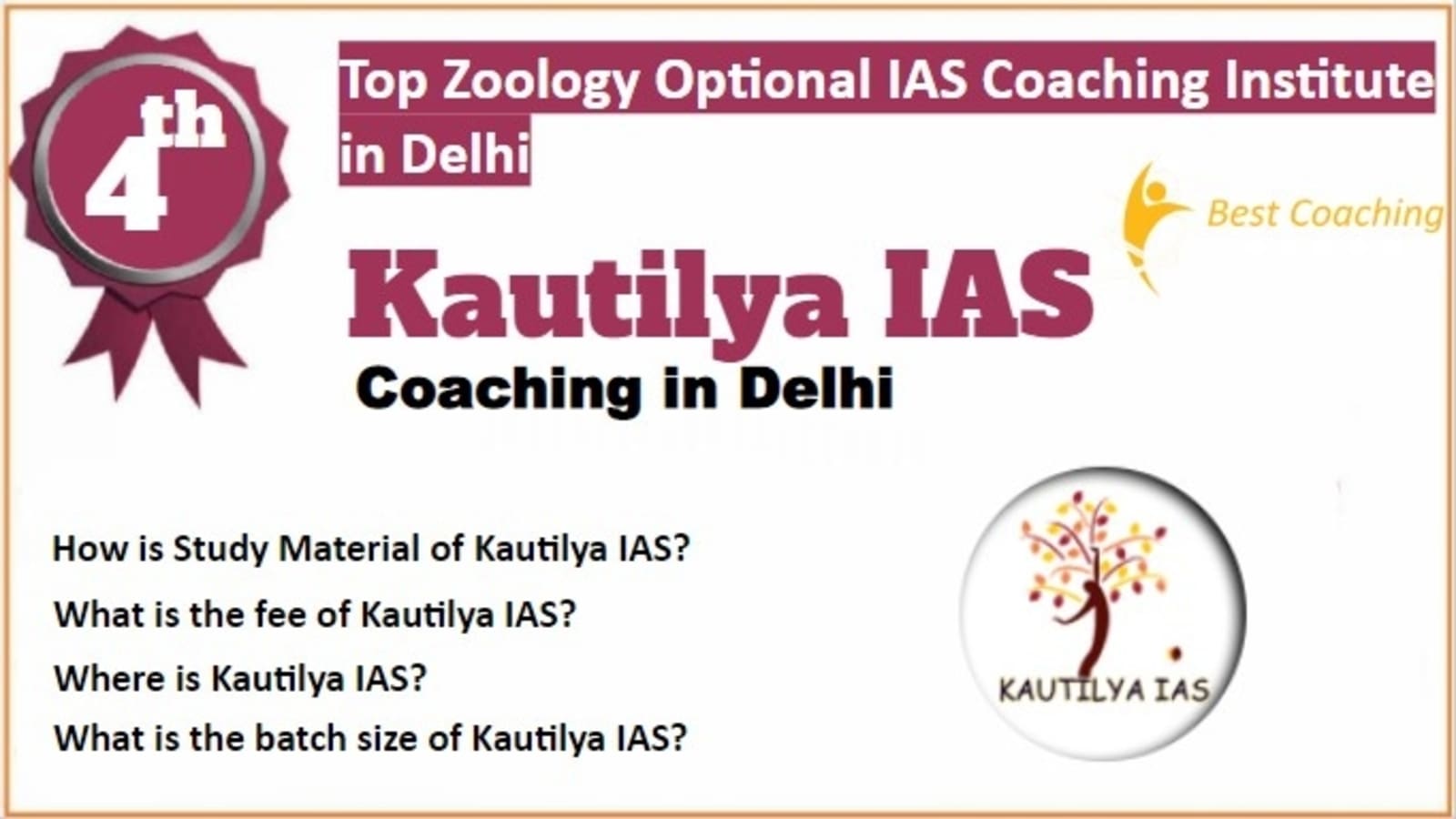 Rank 4 Best Zoology Optional IAS Coaching in Delhi