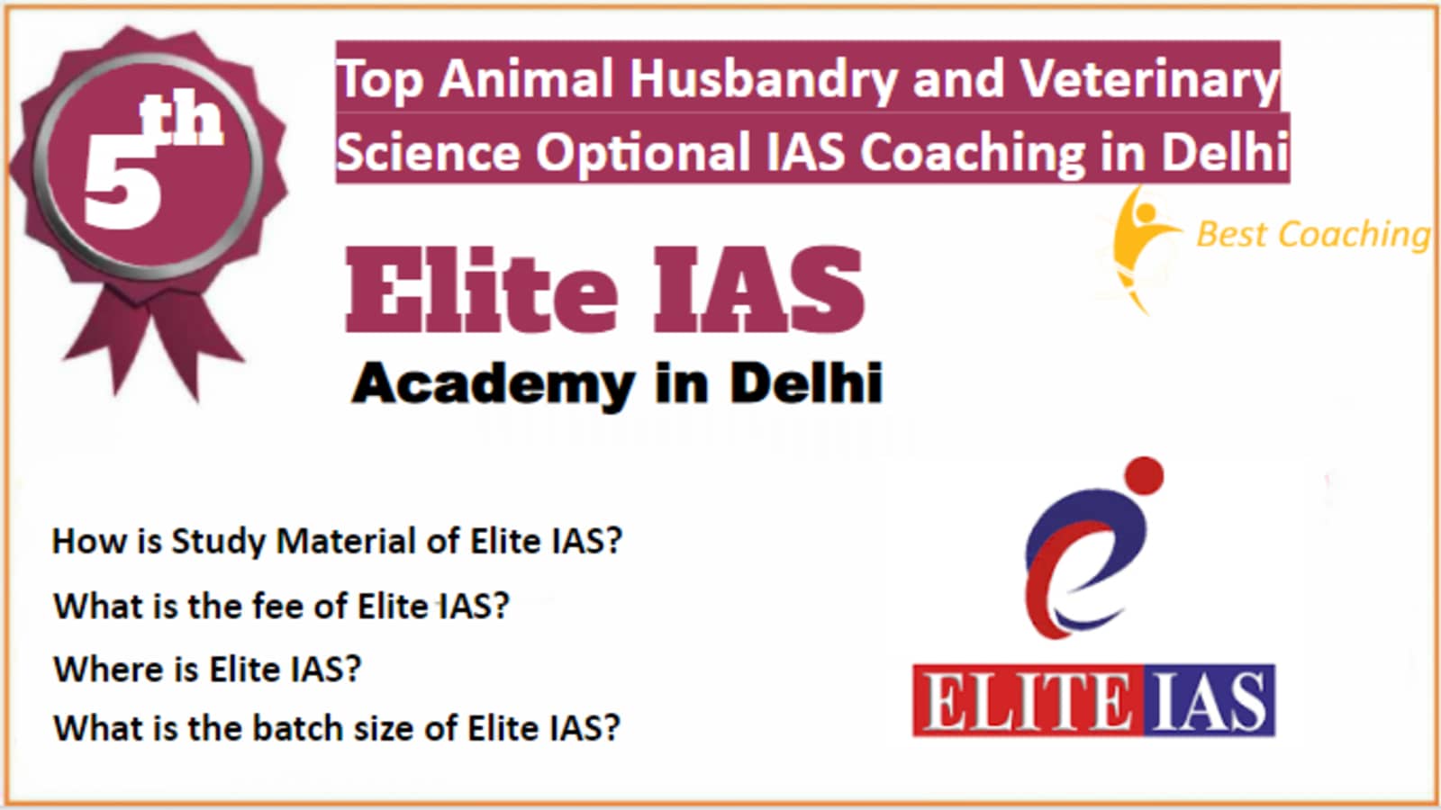 Rank 5 Best Animal Husbandry and Veterinary Science Optional IAS Coaching in Delhi