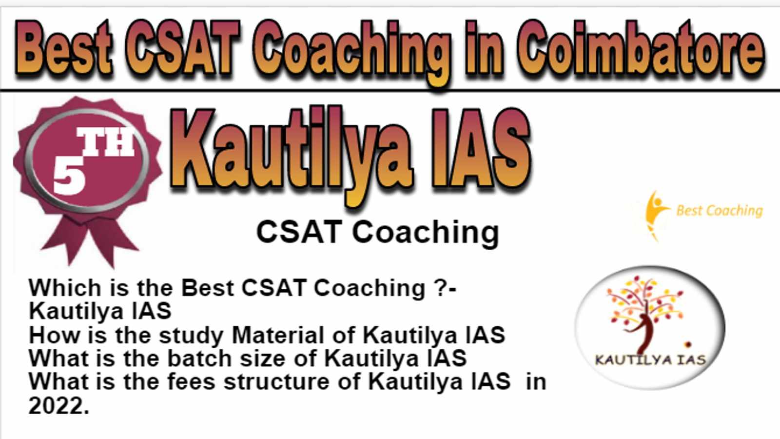 Rank 5 Best CSAT Coaching in Coimbatore