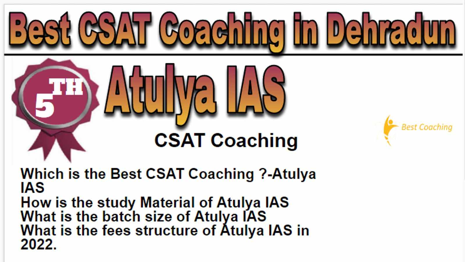Rank 5 Best CSAT Coaching in Dehradun