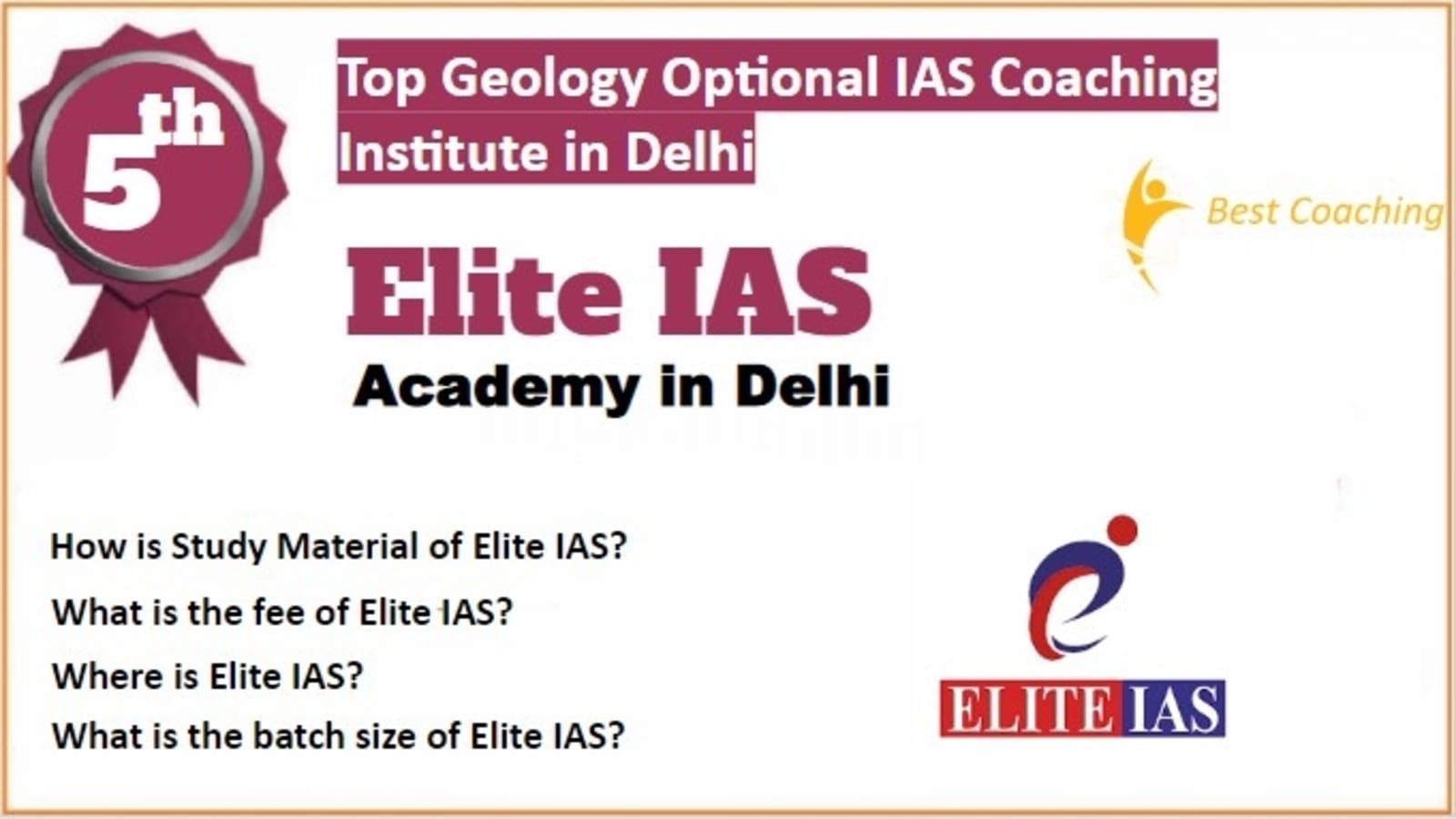 Rank 5 Best Geology Optional IAS Coaching in Delhi