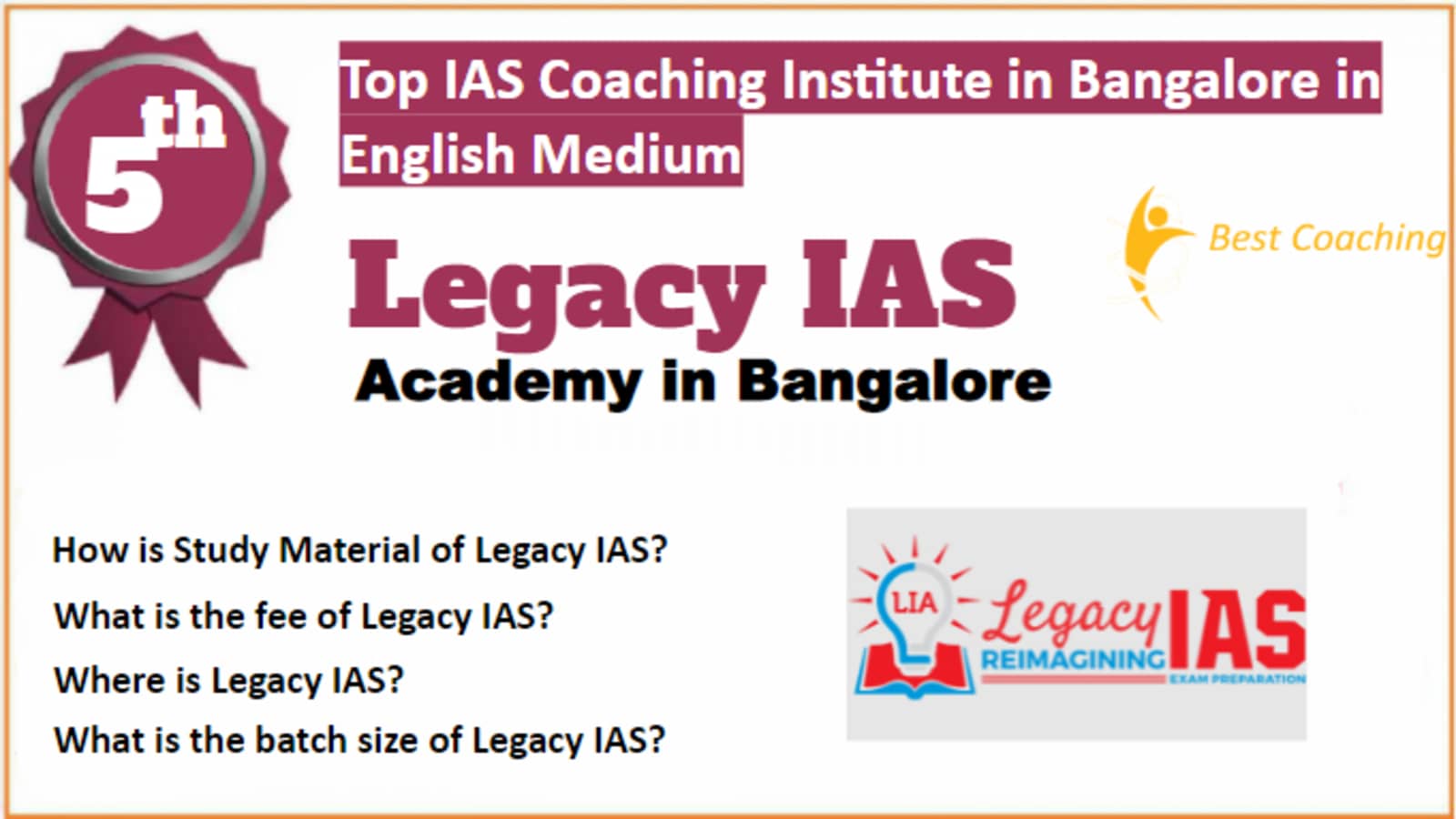 Rank 5 Best IAS Coaching in Bangalore in English Medium