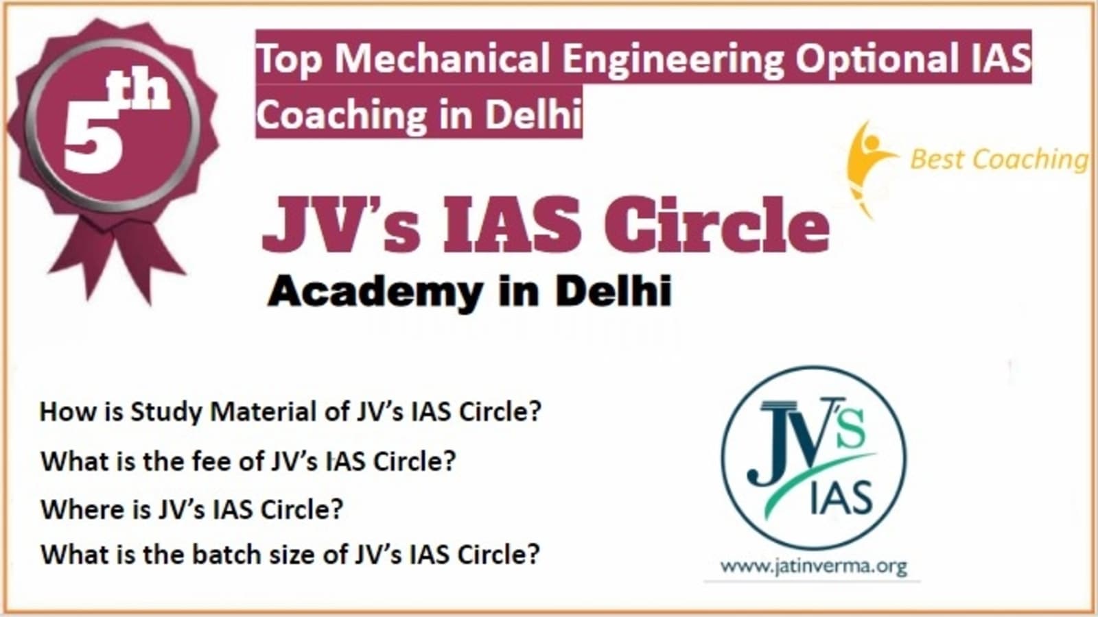 Rank 5 Best Mechanical Engineering Optional IAS Coaching in Delhi