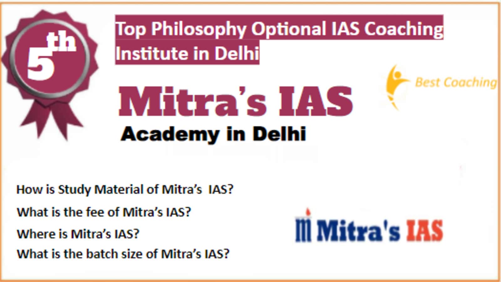 Rank 5 Best Philosophy optional IAS coaching in Delhi