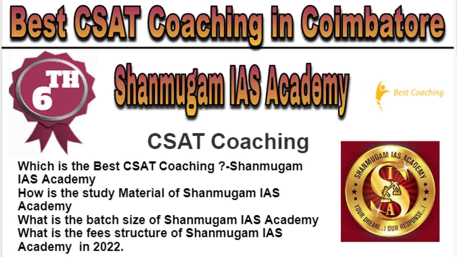 Rank 6 Best CSAT Coaching in Coimbatore
