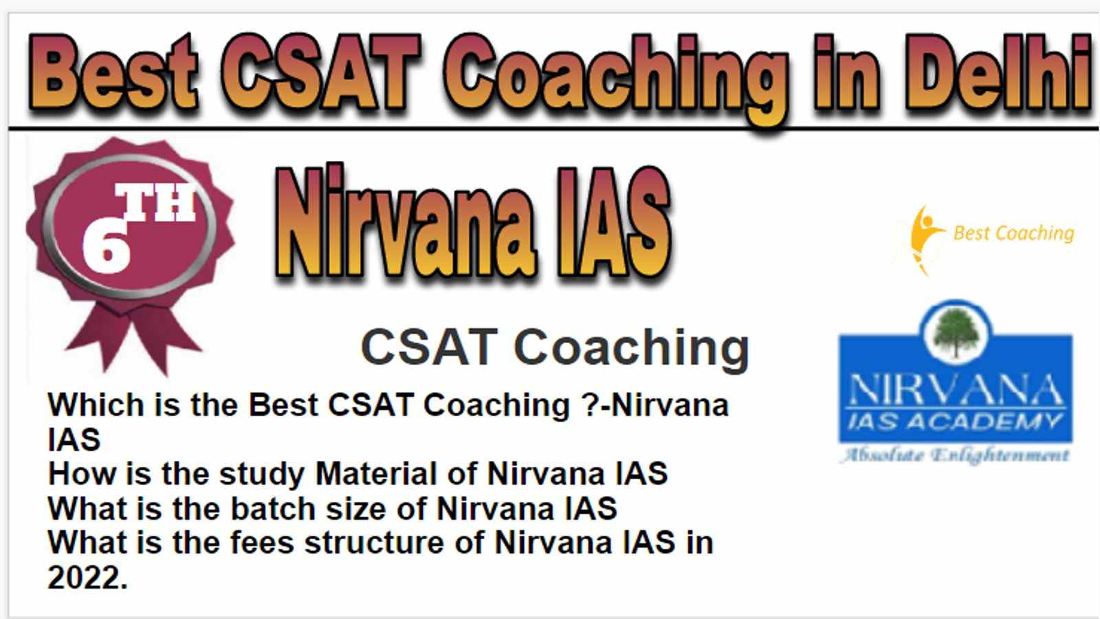 Rank 6 Best CSAT Coaching in Delhi