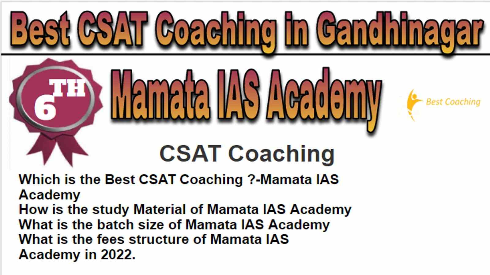 Rank 6 Best CSAT Coaching in Gandhinagar