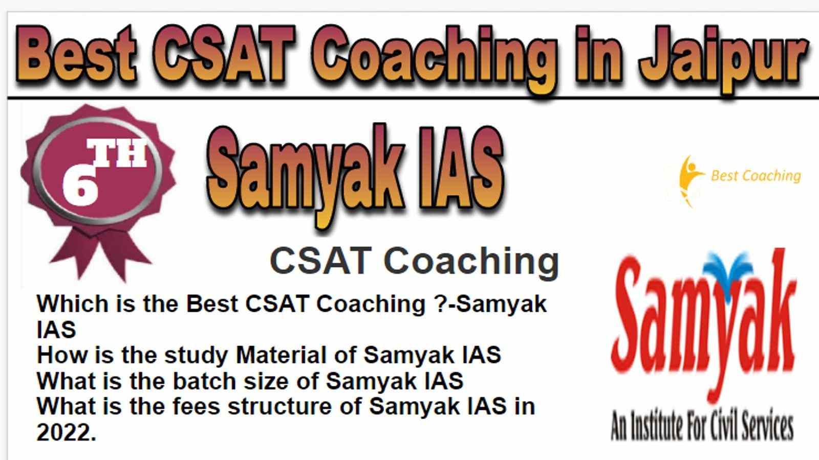 Rank 6 Best CSAT Coaching in Jaipur