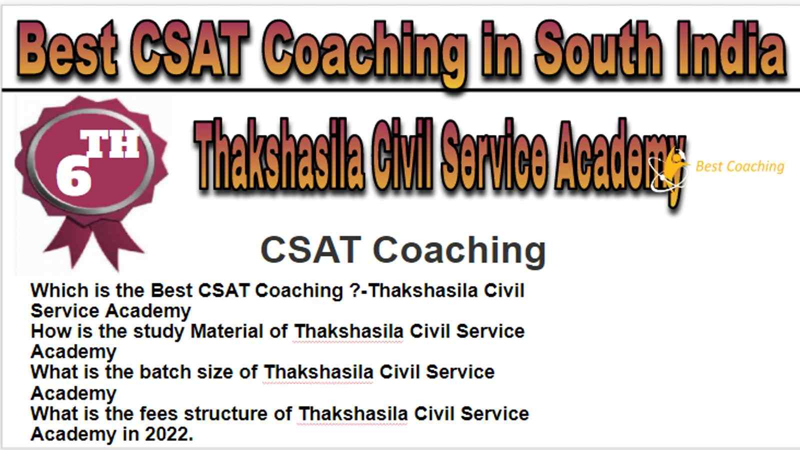 Rank 6 Best CSAT Coaching in South India