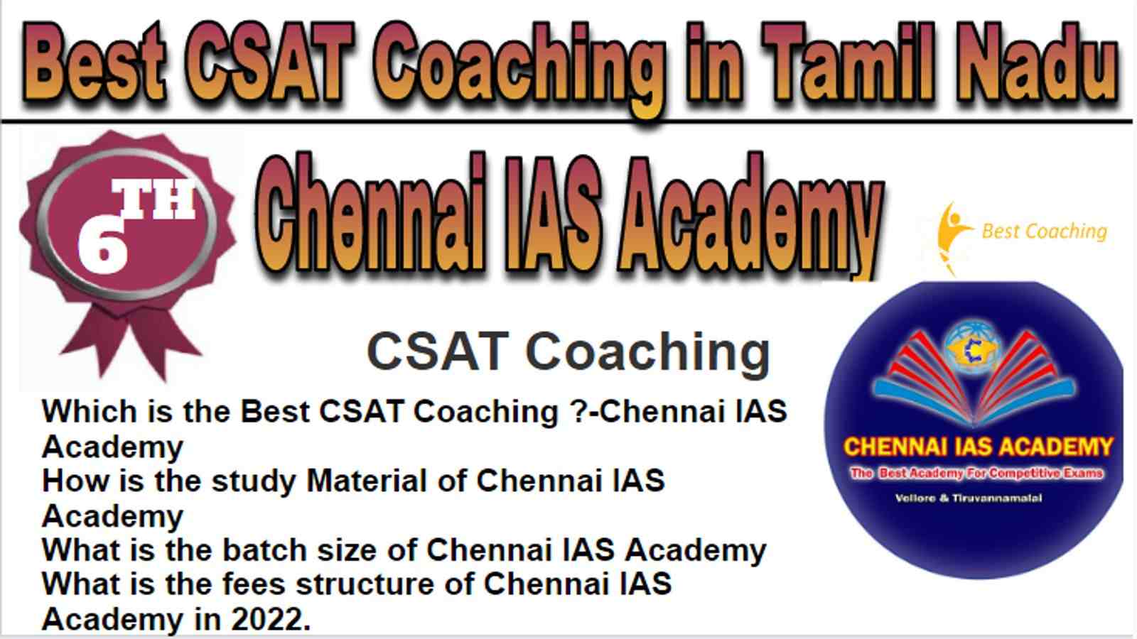 Rank 6 Best CSAT Coaching in Tamil Nadu