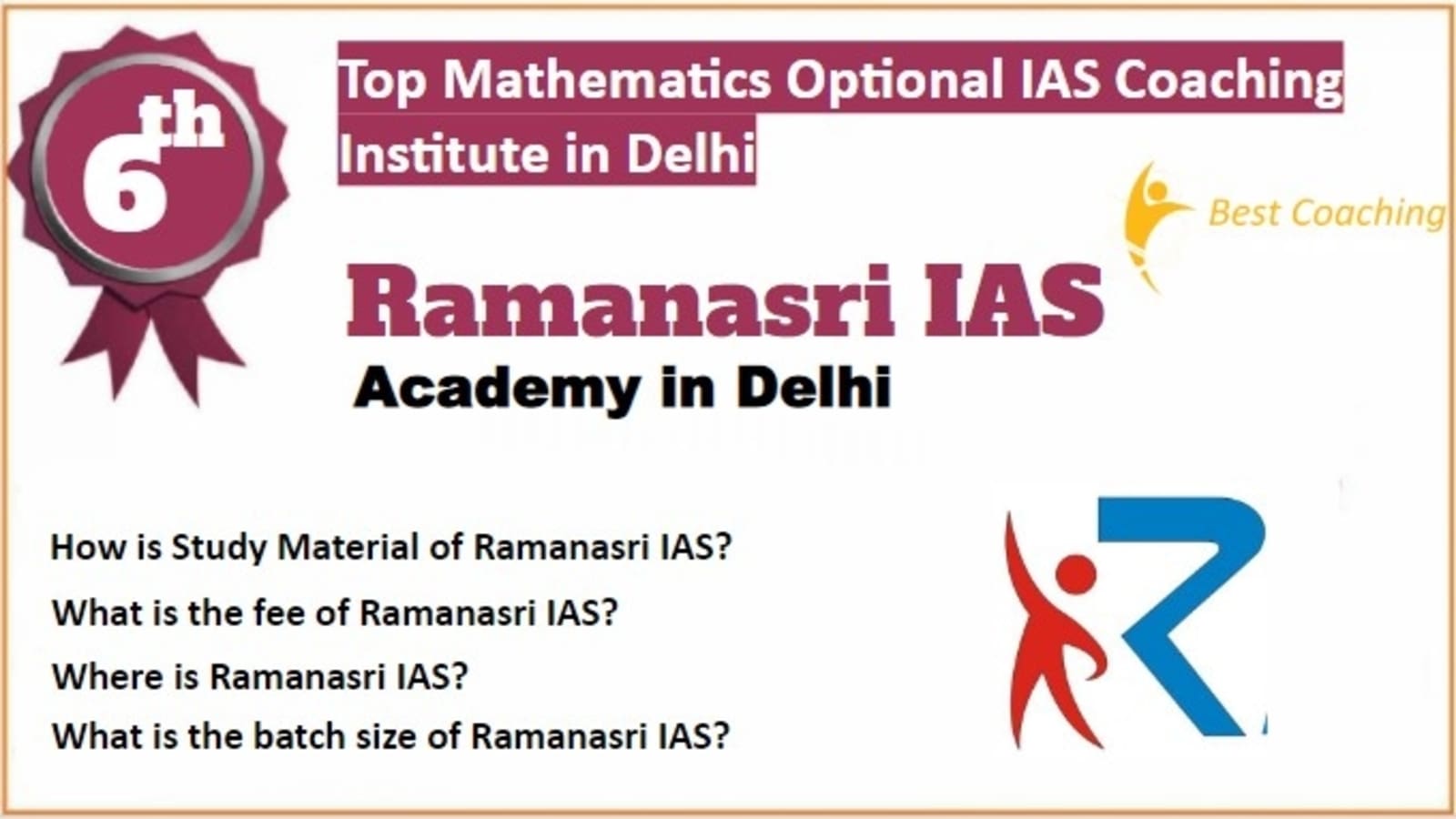 Rank 6 Best Mathematics Optional IAS Coaching in Delhi