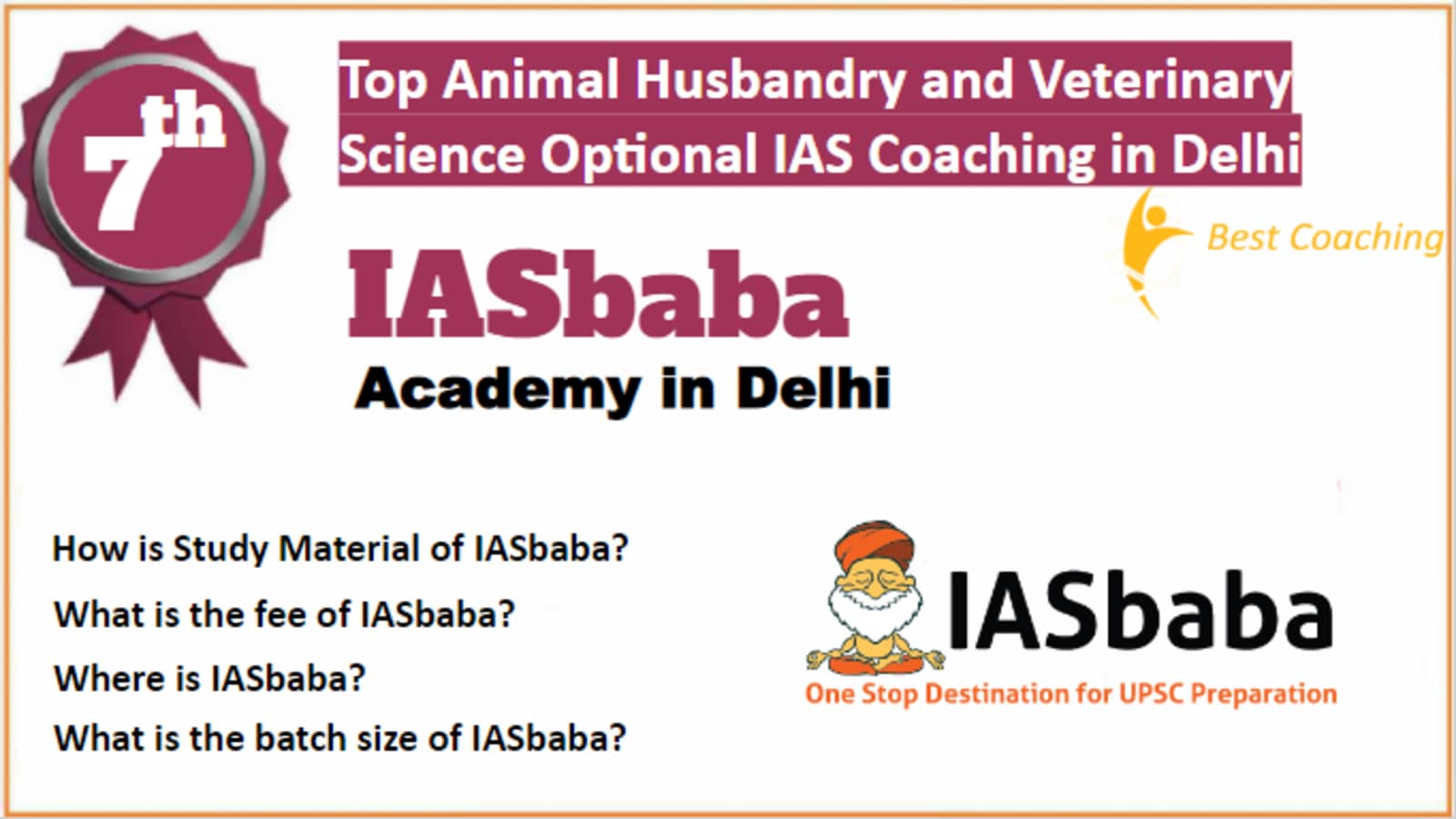 Rank 7 Best Animal Husbandry and Veterinary Science Optional IAS Coaching in Delhi
