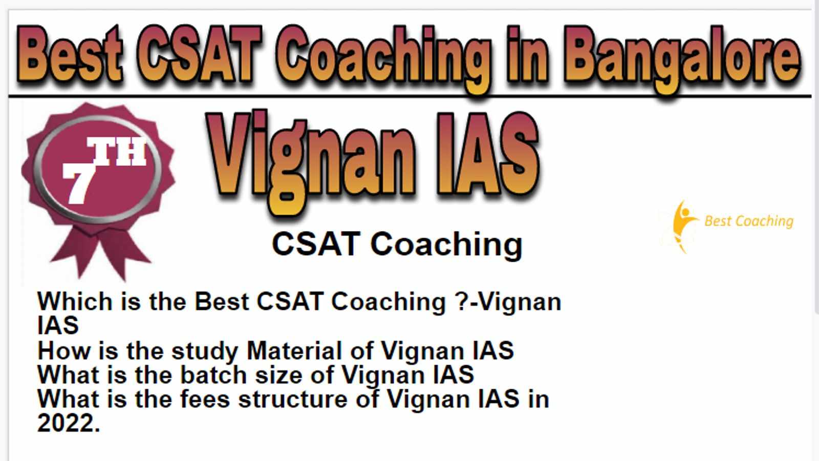Rank 7 Best CSAT Coaching in Bangalore