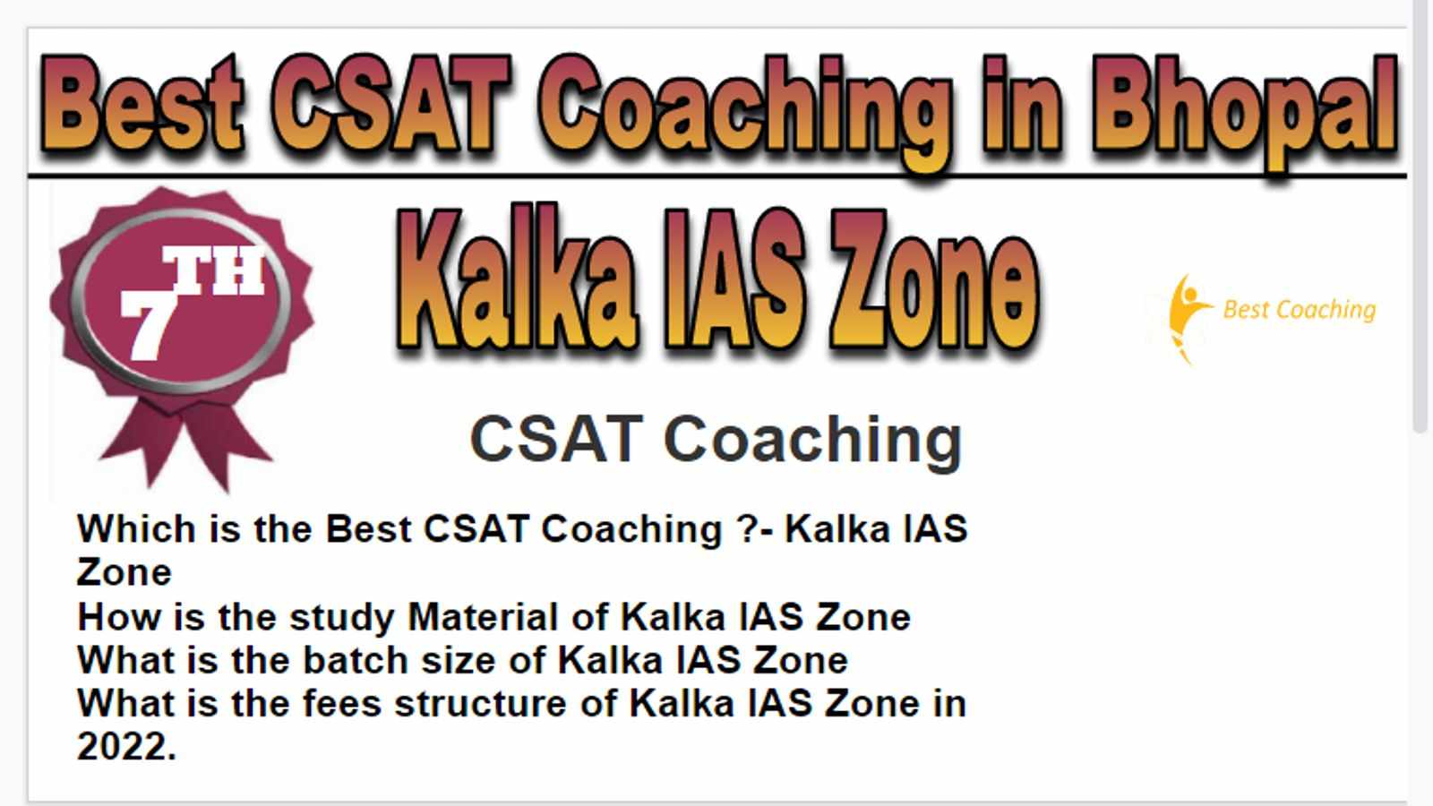 Rank 7 Best CSAT Coaching in Bhopal