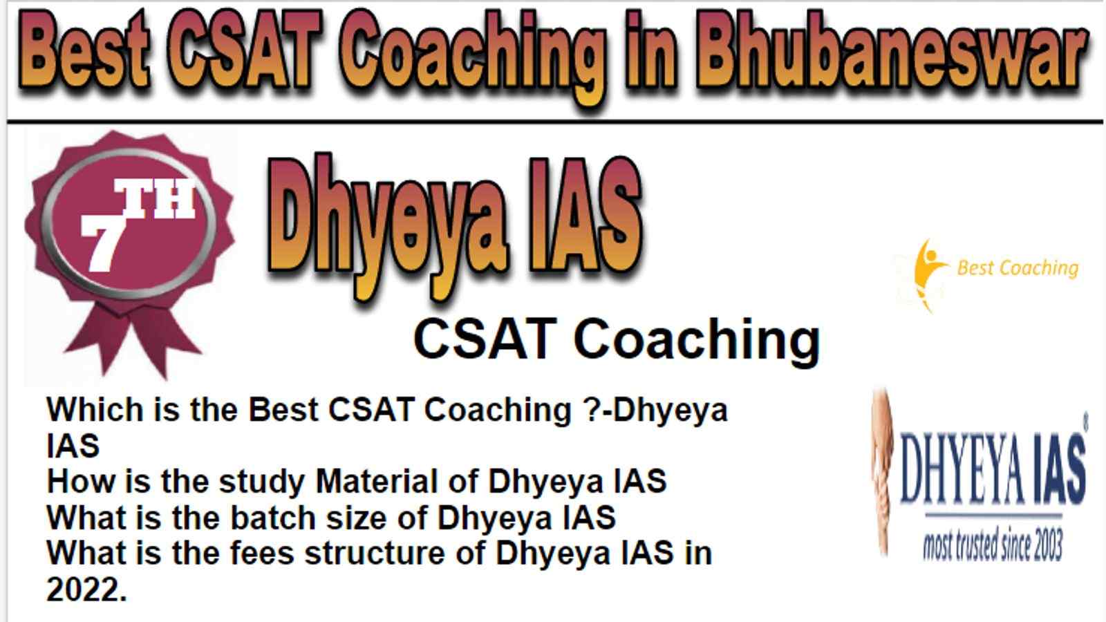 Rank 7 Best CSAT Coaching in Bhubaneswar