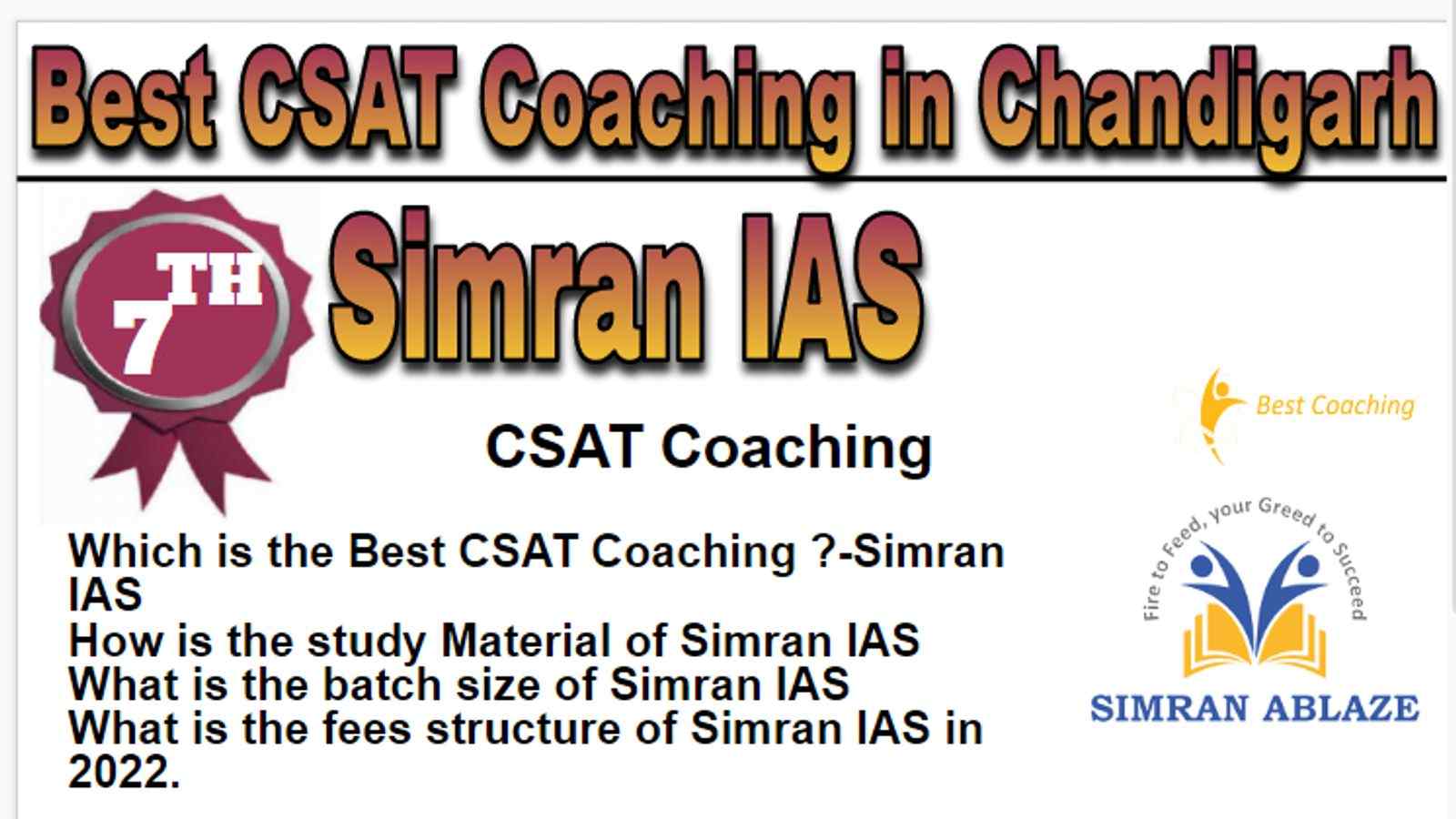 Rank 7 Best CSAT Coaching in Chandigarh