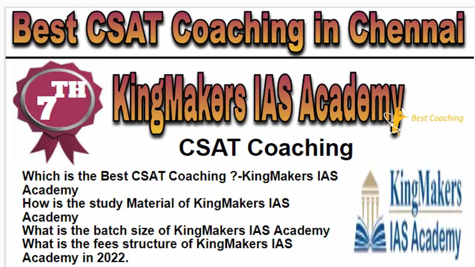 Rank 7 Best CSAT Coaching in Chennai